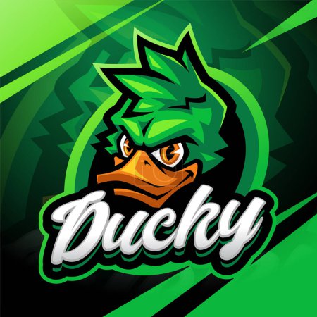 Ducky tête esport mascotte logo design