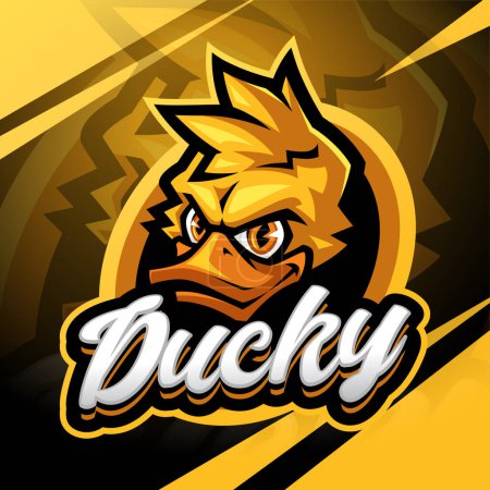 Ducky tête esport mascotte logo design