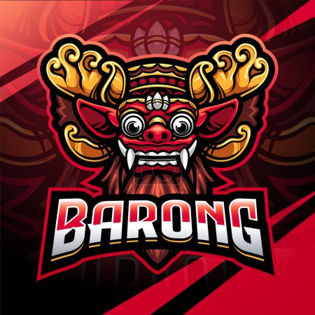 Conception du logo de la mascotte Barong head esport