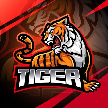 Téléchargez les photos : Conception de logo de mascotte Tiger Esport - en image libre de droit