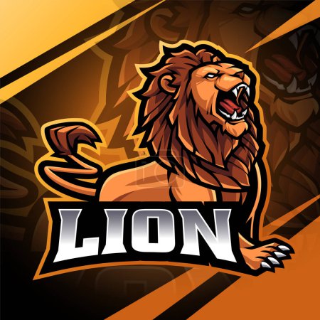 Conception du logo de la mascotte de Lion esport

