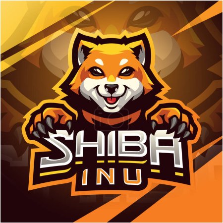 Illustration for Shibainu esport mascot logo design - Royalty Free Image