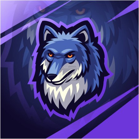 Illustration for Wolf head mascot logo design - Royalty Free Image