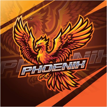 Illustration for Phoenix esport mascot logo design - Royalty Free Image