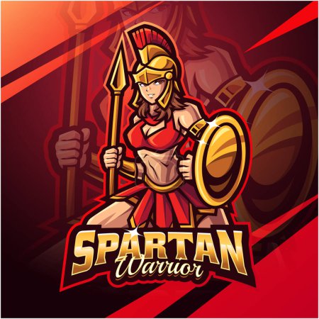 Illustration for Athena esport mascot logo design - Royalty Free Image