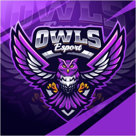 Diseño del logo de la mascota de Owls esport