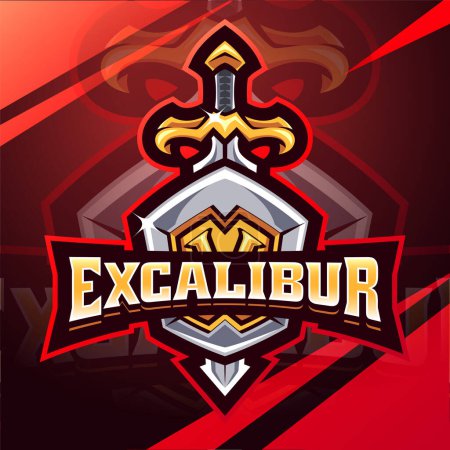 Excalibur esport mascot logo design