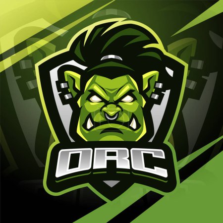 Conception de logo de mascotte Orc head esport
