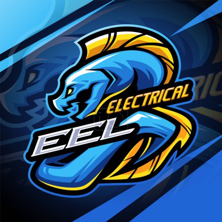 Conception de logo de mascotte d'anguille électrique esport