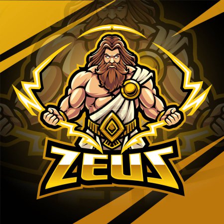 Diseño del logotipo de la mascota de Zeus esport