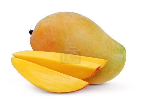 Photo for Sweet mango fruit isolated on white background - Royalty Free Image