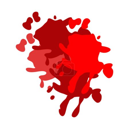 Ilustración de Red puddles Dripping blood. Realistic bloody splatters blob of blood. Medical and healthcare concept. Blood splatter. - Imagen libre de derechos