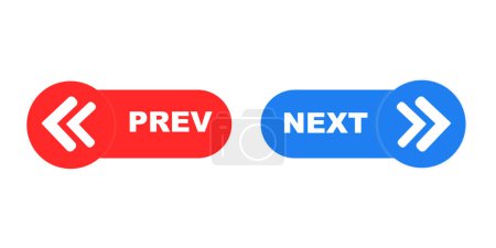 Illustration for Previous and next button. prev next buttons arrow. Left right arrow icon. Back and Next buttons suitable for apps and websites ui web buttons. Next and previous arrow signs navigation buttons. - Royalty Free Image