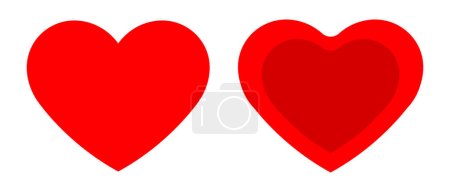 Herz Icon Set Vektor Passion, Favoriten, wie Konzept. Valentinstag-Symbol Aufkleber Heiratsfeier, Liebessymbol. Amor-Herzpfeil.