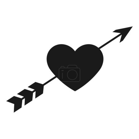 Valentinstag-Symbol mit Liebespfeil Aufkleber Hochzeitsfeier, Liebessymbol. Amor Pfeil Herz Symbol Vektor Leidenschaft, Favoriten, wie Konzept.