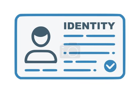 Ausweis mit Profil-Symbol. Nationaler Personalausweis mit Foto. Identitätsnachweis, Verifikationsausweis Benutzer- oder Profilkarte genehmigen, Personalausweis prüfen.