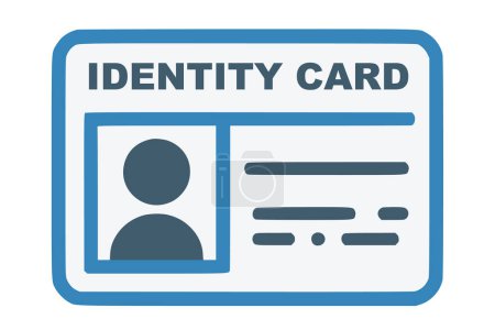 Identification card with Profile icon. National Id card document with photo. Approve identity verification card, Verification badge User or profile card, personal identity verify.