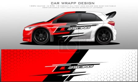 Illustration for Car livery graphic vector. abstract grunge background design for vehicle vinyl wrap and car branding - Royalty Free Image