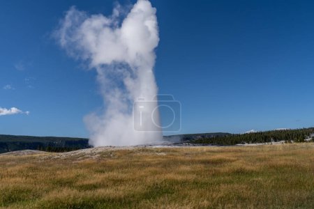 Foto de Vieja Fiel erupciona en el Parque Nacional de Yellowstone, Wyoming - Imagen libre de derechos