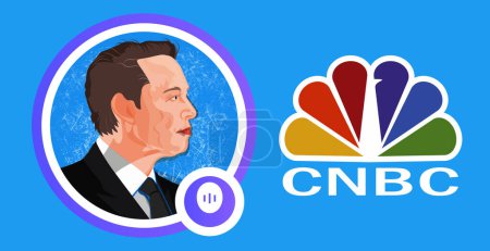 Téléchargez les photos : Elon Musk a été interviewé par David Faber, animateur de CNBC, après l'assemblée générale des actionnaires de Tesla en 2023 à Austin, Texas.. - en image libre de droit