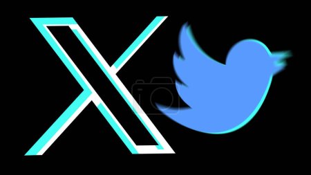 Foto de El 24 de julio de 2023, el propietario de Twitter Elon Musk cambió el logotipo de Twitter de un pájaro a un X. - Imagen libre de derechos