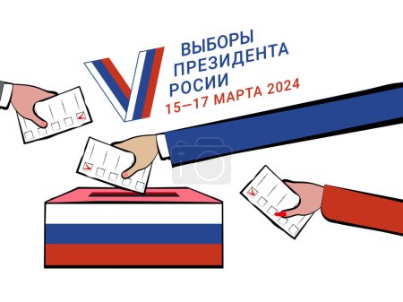Foto de Elecciones presidenciales en Rusia en 2024, concepto, parafernalia electoral, manos de los votantes que celebran una boleta electoral para las elecciones presidenciales en Rusia. - Imagen libre de derechos