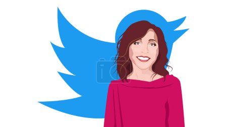 Illustration for May 12, 2023, Elon Musk named LindaYaccarino CEO of Twitter. - Royalty Free Image