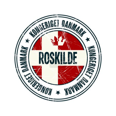 Illustration for Roskilde city grunge rubber stamp vector illustration over white background - Royalty Free Image