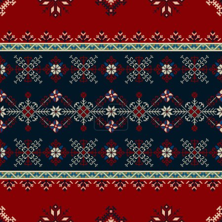 Illustration for Traditional Latvian embroidery seamless pattern, vector illustration - Royalty Free Image