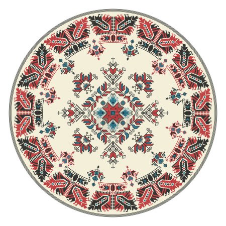 Ilustración de Elemento tradicional de diseño de bordado búlgaro sobre fondo blanco - Imagen libre de derechos