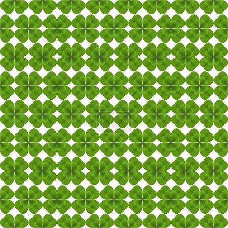 St. Patrick 's Day Hintergrund Vektor nahtlose Muster. Grüne Kleepflanze Illustration, viel Glück, vierblättriges Kleeblatt, glückliches Blatt, irische Nelke
