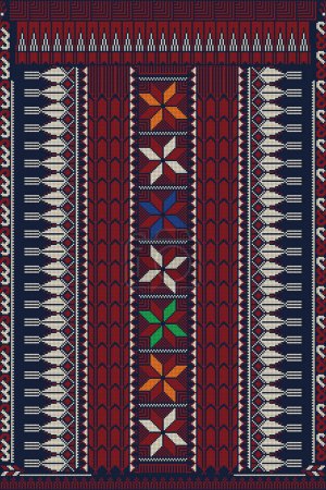 Traditional Palestinian Tatreez, seamless pattern vector template 