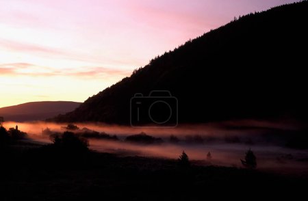 Glendalough,Co Wicklow,Ireland; View Of St Kevin's Church In The Mist
