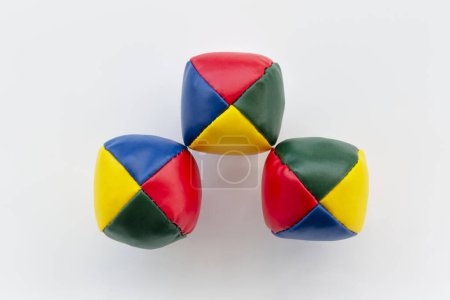 Set of 3 juggling balls on a white background
