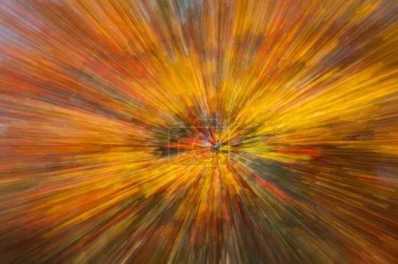 Foto de Efecto zoom abstracto del follaje colorido de otoño de hojas de arce rojo y amarillo en Great Smokies National Park, Tennessee North Carolina; North Carolina, United States of America - Imagen libre de derechos