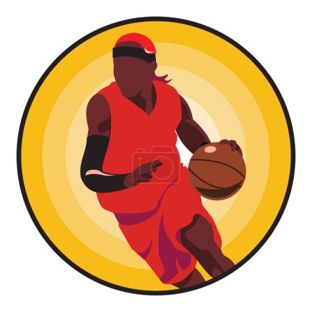 Illustration for Stylized yellow icon of sportsman - Royalty Free Image