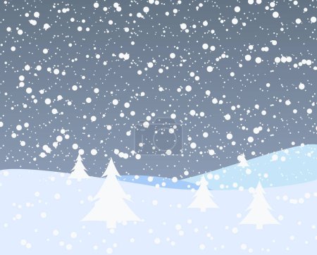Téléchargez les illustrations : Fond de Noël enneigé - illustration vectorielle - en licence libre de droit