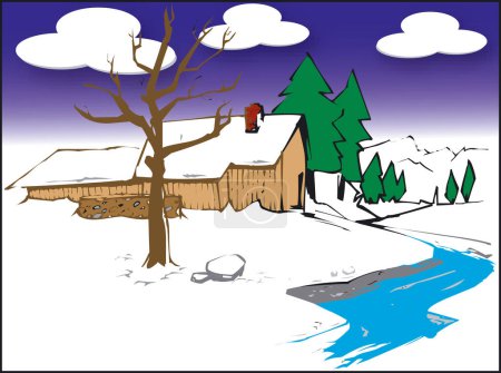 Illustration for Illustration of an Winterscene - Royalty Free Image