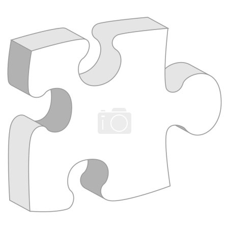 Téléchargez les illustrations : Puzzle pièce avec espace de copie isolé sur fond blanc - en licence libre de droit