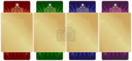 Illustration for Set of 4 Ornate Christmas Labels with room for your own text. - Royalty Free Image