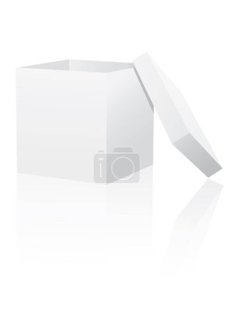 Téléchargez les illustrations : Boîte blanche avec couvercle. Veuillez consulter mon portfolio pour plus d'illustrations d'emballages. - en licence libre de droit