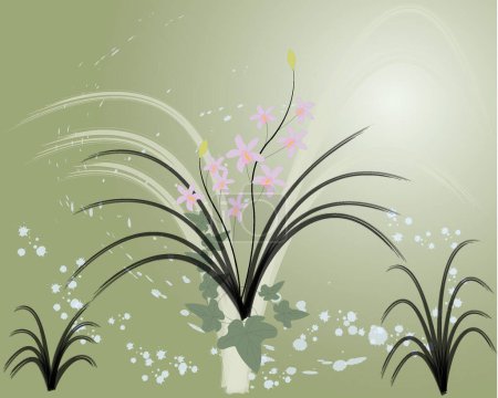 Ilustración de Vector grunge fondo floral - Imagen libre de derechos