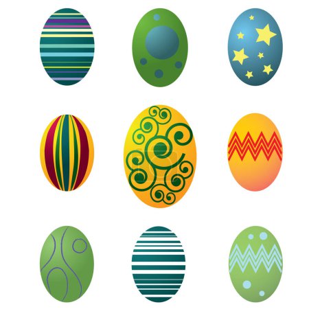 Ilustración de Colección Huevo de Pascua sobre fondo blanco - Imagen libre de derechos