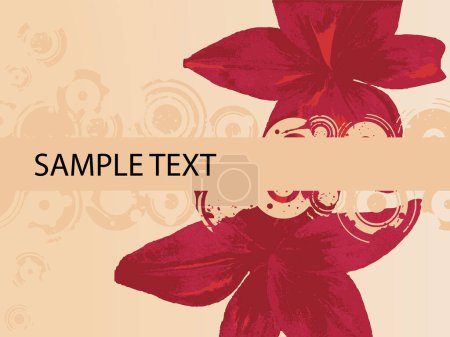 Illustration for Pink Flower Copyspace on a tan grunge backgroun - Royalty Free Image