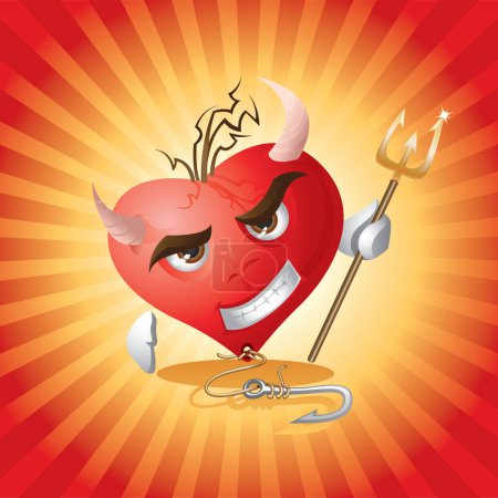 Illustration for Devil heart image - vector illustration - Royalty Free Image