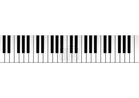 Ilustración de Representación de teclado de piano vectorial aislado sobre blanco - Imagen libre de derechos