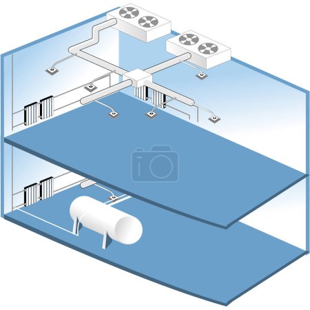 Ilustración de Sistema de calefacción y acondicionamiento - Imagen libre de derechos