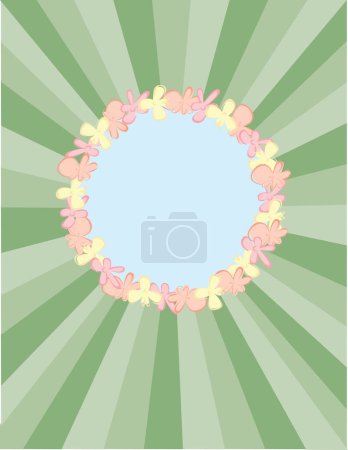 Ilustración de Pastel Colores y flores que rodean la ventana para copia o producto - Imagen libre de derechos