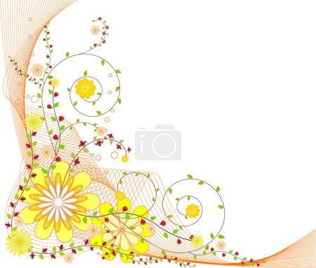 Téléchargez les illustrations : Fond floral - image vectorielle - illustration vectorielle - en licence libre de droit