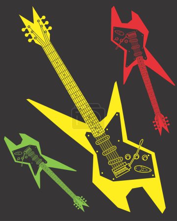 Ilustración de Guitarras eléctricas imagen vectorial para su uso en diseño web e impresión - Imagen libre de derechos